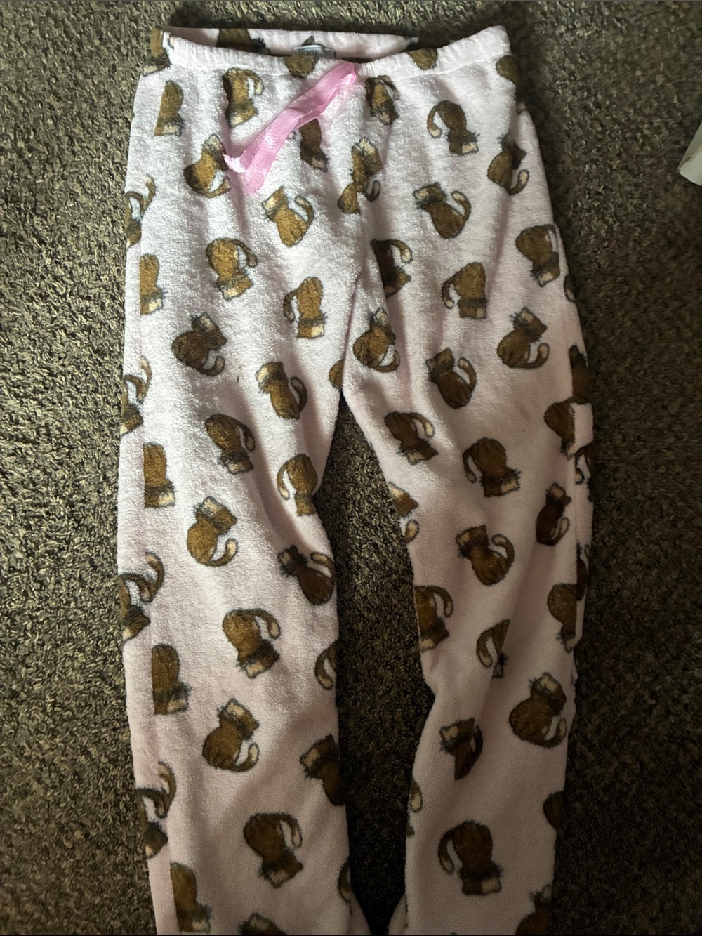 Women's Pink Fleece Pajama Pants with Mug Print